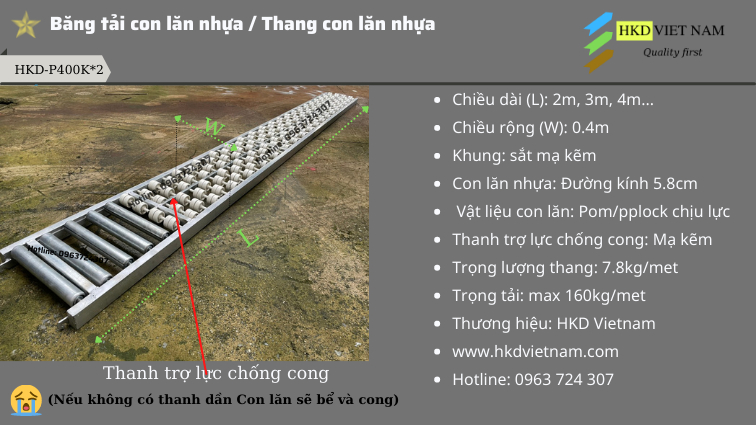 Chon băng tải con lăn nhựa chất lượng vag giá rẻ tại công ty HKD Việt Nam