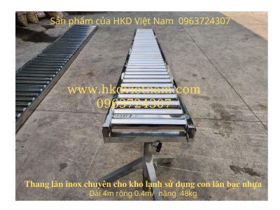 Thang con lăn inox dùng trong kho lạnh