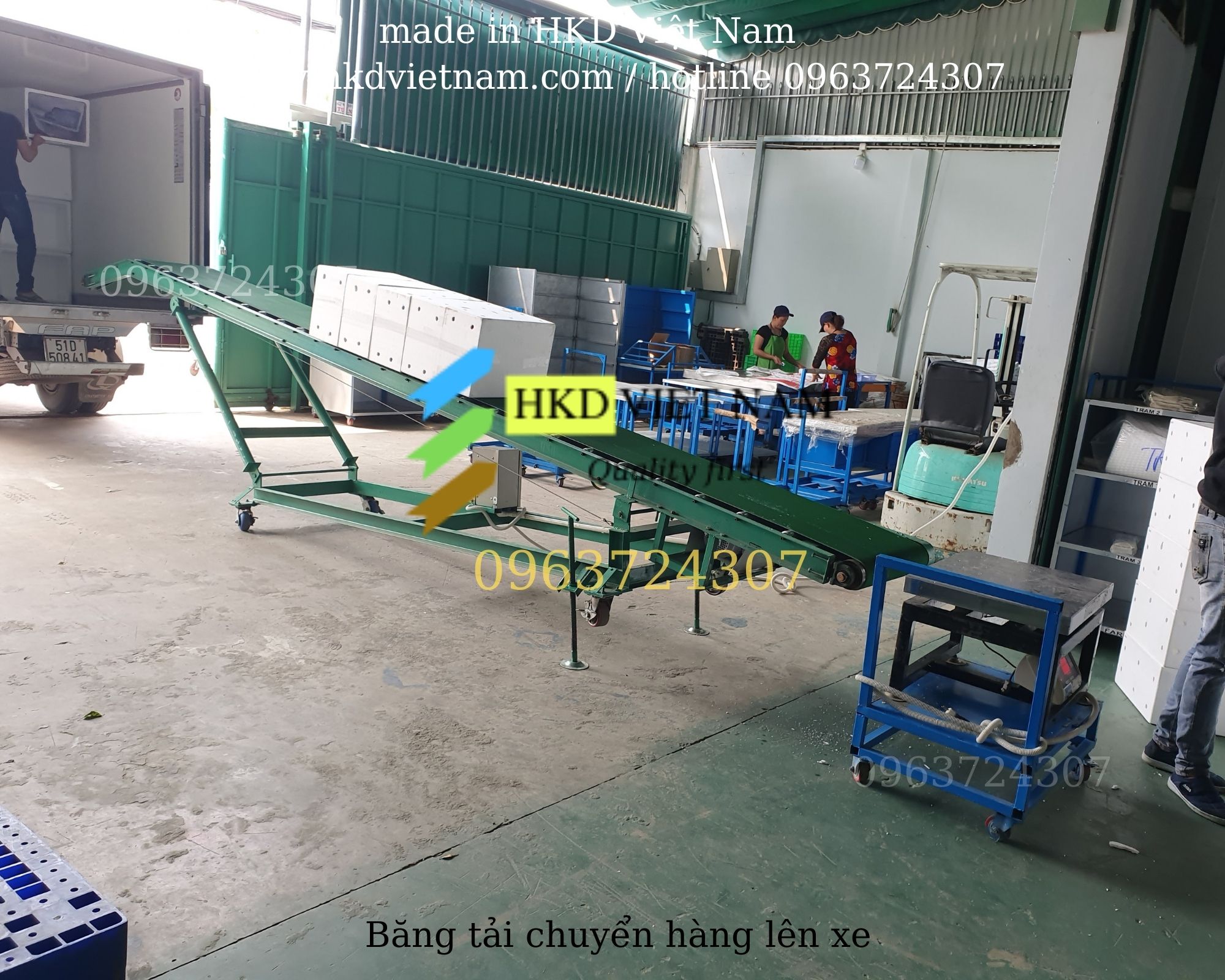 băng tải chuyển hàng lên xe 5m chất lượng